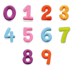 Colorful Number Embroidery Patches Iron On Applique DIY Clothing Repair Decorative Patches For Garments Hats Bags