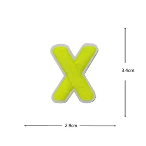 Yellow letter X embroidered patch clothing accessory DIY badge appliques decoration.