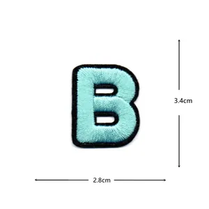 Embroidered blue letter B patch iron on badge apparel DIY accessory clothing repair patch name