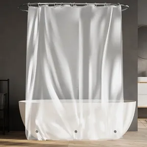 Waterdichte matte douchegordijn voor badkamer, PEVA dikke semi-transparante scheidingswand.