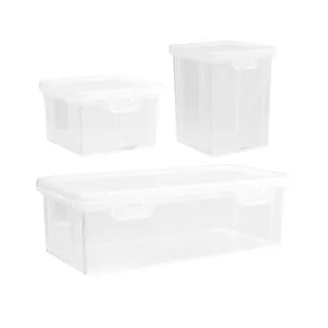 Set di scatole di conservazione in plastica trasparente con coperchio contenitore