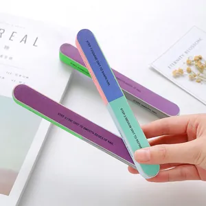 Professional 7-way nail file and buffer block for shaping, smoothing, and polishing nails.