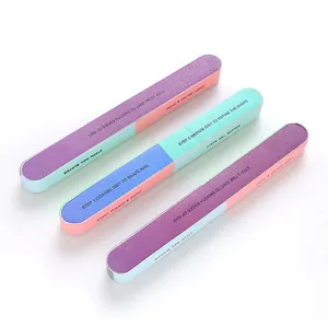 Professional 7-sided nail file and buffer set, sponge sanding block for manicure care.
