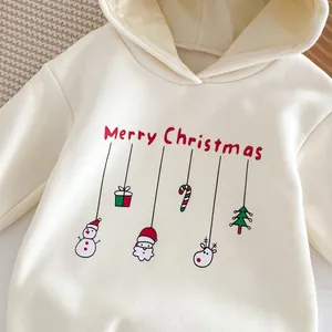 Bébé Noël molletonné à capuche combinaison tout-petit hiver chaud mignon vêtement de fête