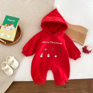 Combinaison pyjama bebe noel rouge polaire capuche vetement bebe hiver chaud vetement ensemble