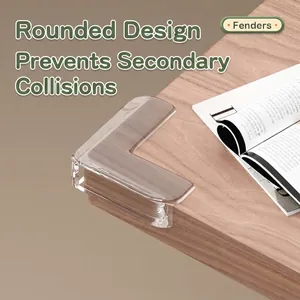 Transparent L-shaped soft table corner protector for baby safety and furniture guard