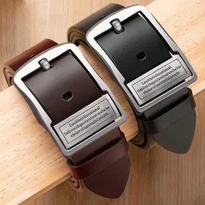 Men Leather Belt Retro Pin Buckle Business Casual Waist Belt Trendy Minimalist Mens Trouser Belt