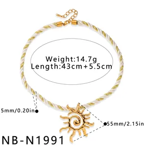 Detaillierte Ansicht der Sonnen-Spiral-Halskette mit Gewichts- und Größenangaben.