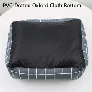 Macro view of non-slip Oxford cloth bottom with plastic drop texture for a dog or cat bed