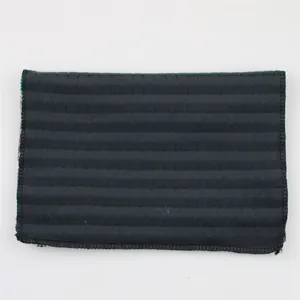 Close-up detail of the durable striped fabric and stitched edge of this pet bed mat