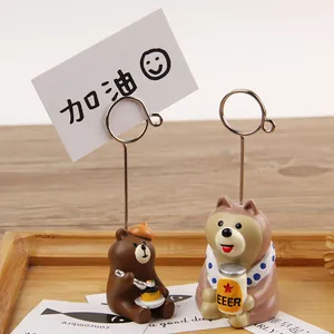 Cute Japanese style animal resin message clips and photo holders for desk decoration