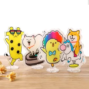 Set of 4 cute acrylic animal-shaped memo clips for desktop photo and note organization