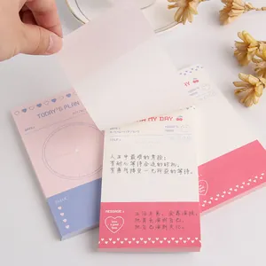 Korean style minimalist memo pad for daily planning and messages with heart patterns