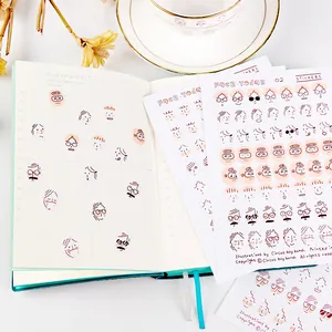 Cute face expression stickers for journal decoration with Face-Today illustrations