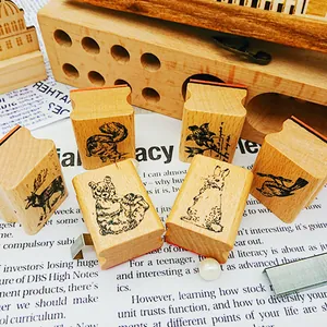 Vintage bosdieren houten stempel set voor DIY journaling en creatief scrapbooking