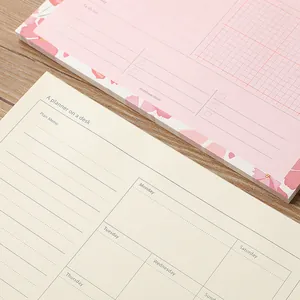 Creative floral weekly planner notepad for desk organization and portable schedule tracking