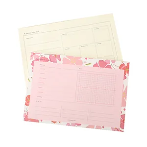 Fresh floral and minimalist weekly planner pads for desk organization and daily scheduling