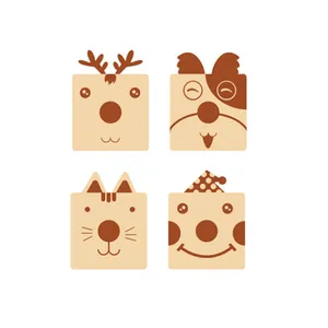 Happy Buddy set of four cartoon animal wooden pen holders and glasses stands in 4 designs