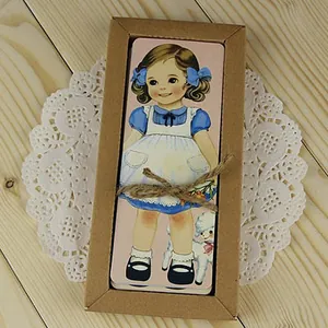 30 Pieces Vintage Retro Paper Bookmarks Set Eiffel Tower Cartoon Girl Landmark Illustration Students Reading Stationery Gift