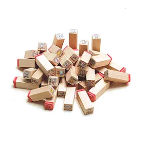 Set of 40 cute rabbit themed wooden stamps for DIY scrapbooking and journal decoration