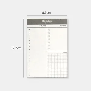 Blocco note minimalista per agenda giornaliera 8,5x12,2cm per pianificazione e note