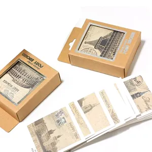 Lot de 40 mini-cartes postales LOMO vintage et cartes de message en boîtes kraft brun