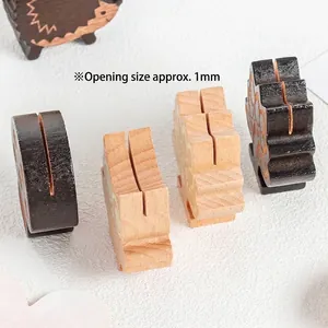 Minimalist hedgehog shaped wooden photo clips and note holders with 1mm card slot detail