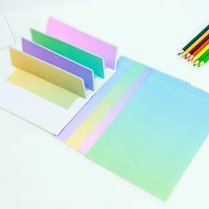 Koreaanse Stijl Gradiënt Kleur Briefpapier Minimalistisch Schrijfpapier en Envelop Voor Studenten Kantoor Cadeau