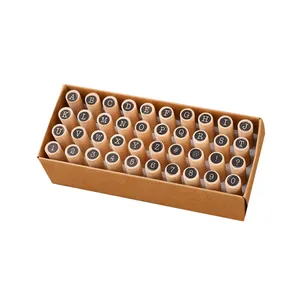 Set completo di 40 timbri cilindrici in legno con alfabeto e numeri per decorazione DIY