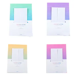 Koreaanse gradiënt briefpapier set met 4 vellen papier en 2 enveloppen in vier kleuren.