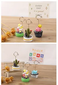 Kreative Mini-Sukkulenten-Fotohalter und Memoclips aus Harz für die Schreibtischdeko