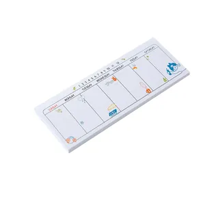 Bloc-notes adhésif semainier avec illustrations de dessins animés pour planning