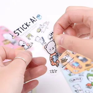 Süße Cartoon-Bären transparente Aufkleber für DIY Journaling und Scrapbooking