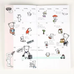 Süße Bärenaufkleber für Planer und Journal Dekoration monatlicher Kalender