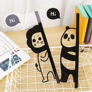 Cute panda and lion acrylic message board for computer monitor side mounting holder