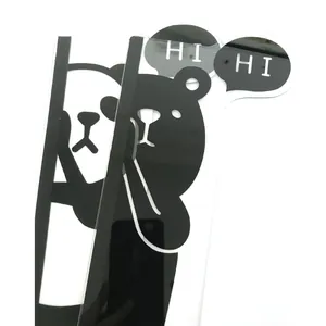 Transparent acrylic monitor side message board with cute bear design for notes
