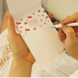 Koreaanse Romantische Rode Roos Bloemen Notitieblok Afscheurbaar Memoblok Vintage Crème Berichtpapier Voor Kantoor School