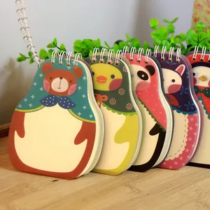 Creative animal-shaped spiral notebooks featuring cute bear and panda headscarf designs.