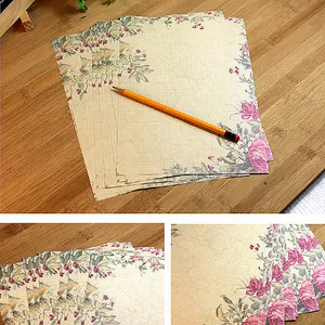 Europäisches retro Briefpapier-Set mit Blumenmuster für romantische Handschrift