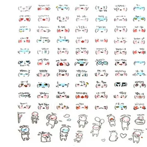 Set di simpatici adesivi emoji quotidiani su sfondo trasparente per decorazione