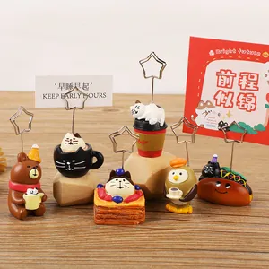 Simpatica Clip per Appunti in Resina in Stile Zakka Giapponese con Animali e Cibo Supporto per Foto in Metallo a Stella