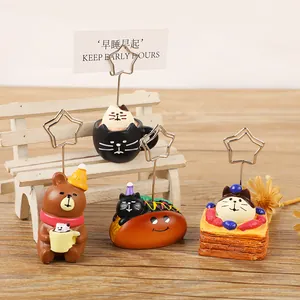 Simpatici portamemo in resina stile giapponese con animali e cibo per decorazione scrivania.