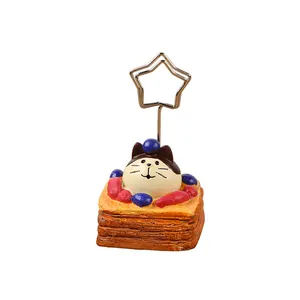 Simpatica clip per appunti a sandwich gatto in resina stile giapponese per ufficio