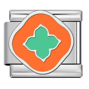 Detailed close-up of Chinese auspicious pattern stainless steel Italian charm link