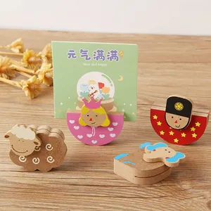 Creative cartoon animal wooden memo holders for desk decoration and card display