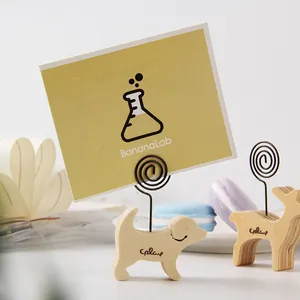 Minimalistischer kreativer Holzkartenhalter in Tierform für Büro Schreibtisch Deko