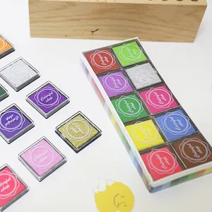 Mehrfarbig Basteln Stempelkissen Set Quadratische Stempelkissen Für DIY Gummistempel Fingerfarben Basteln Scrapbooking Schreibwaren