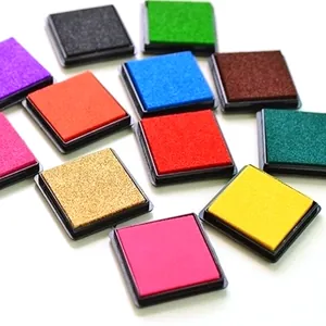 Colorful 4x4cm square ink pads for DIY crafts, scrapbooking, and rubber stamps