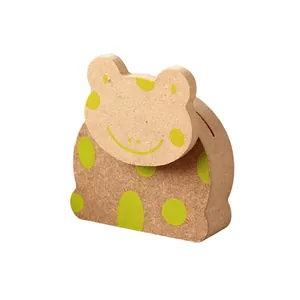 Cute cartoon frog wooden desktop memo holder animal clip ornament for office desk decor