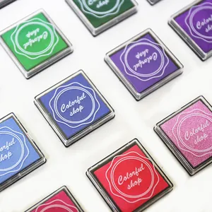 Hochwertiges Set mit bunten 4x4cm Stempelkissen für DIY-Stempel und Fingermalerei